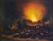 Egbert van der Poel Fire in a Village Spain oil painting artist